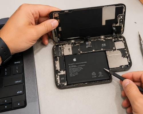 iPhone screen replacement repair example